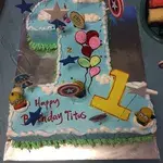 1x Number Cake Blue @$185 (Flavour : Strawberry) (Big Candles : 1) (Small Candles : 1) (Weight: 2kg)