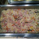 Turkey Bacon Capellini Pasta with White Cream Sauce