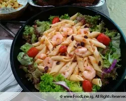 Penne Pasta Shrimp Salad (Served with Semi Dry Roma Tomato & Almond Flake) | Customer Photo | Tim Delight