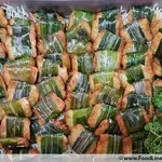 Auspicious Pandan Flavored Prawn Cakes Accompanied by Thai Salad Dressing