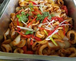 Wok fried squid with dried chili 宫保苏东 | Customer Photo | Yeh Lai Siang Catering Service