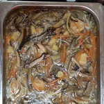 Silken tofu topped golden Enoki mushroom 金针菇豆腐