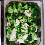 Longevity bailing mushroom with vegetables 百灵菇菜花