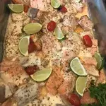 Baked Salmon with Rosemary infused Lemon-Butter sauce
