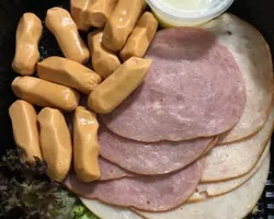 Traditional Cold Platter (chicken honey ham, turkey ham & mini sausages accompanied with passion chutney dip) | Customer Photo | Curry Pot