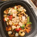 Wok Fried Black Pepper Prawns with Bell Peppers