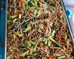 Fried 'Ee Fu' Noodles with Mixed Mushroom 干烧三菇伊府面 | Customer Photo | Fu Kwee Caterer Pte Ltd