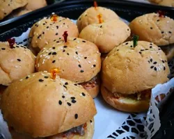 Beef Patty Sriracha Kimchi Mini Burger | Customer Photo | Stamford Catering