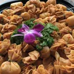 Golden Seafood Pocket with Mandarin Dip