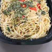 Click to see Brown Butter Spaghetti Aglio Olio (V) <i>with crushed pistachio</i>