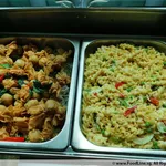 Fusili Pasta Alfredo with Green Peas and Bell Peppers (V)