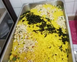 Golden Salted Egg Fried Rice With Minced Chicken - 金玉满堂 | Customer Photo | Rilassi Catering