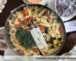 Twisted pasta salad, cherry tomatoes, black olives & lemon vinaigrette | Customer Photo | Oh's Farm Catering