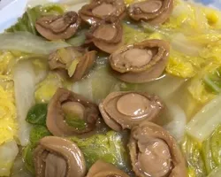 Stewed Baby Abalone with Chinese Cabbage 鮑喜雙逢 翠玉白菜鮑魚 | Customer Photo | Fu Kwee Caterer Pte Ltd