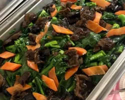 Hong Kong Kailan w Mushroom | Customer Photo | Friends Thai Table by Delizio Catering