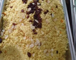 Pumpkin Buttered Raisin Rice Tossed With Almond Flakes & Pine Nuts | Customer Photo | Oh's Farm Catering