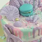 Under the Sea/Mermaid Buttercream Cake (Size: 6" (For 6-8pax)) (Cake Flavour: Fudgy Chocolate (most popular!)) (Add-on Desserts: 15 x Macarons (Buy 12 Get 3 Free))