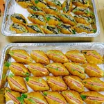 Gourmet Croissant with choice of fillings:(Chicken Ham & Cheese,Pesto Chicken,Grilled Mushrooms)