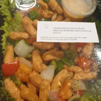 Click to see Assorted Sausages with Grilled Peppers and Cocktail Sauce