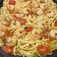 Click to see Ago olio Spaghetti with Prawns