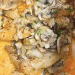 Baked Fish with Mushroom Cream Sauce