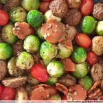 Roasted Brussel Sprouts, Marble Potatoes, Carrot, Cherry Tomatoes