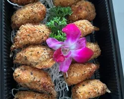 香脆芝麻虾拼蒜香奶油酱Breaded Sesame Shrimp with Garlic Aioli | Customer Photo | Stamford Catering