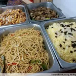 Seafood Aglio Olio (Spaghetti w Mussel, Squid, Prawn & Parsley) - (50%) <br> Festive Christmas Butter Rice w Dried Cranberry & Almond Freak - (50%)