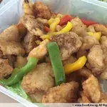 Golden Fish Fillet with Plum Sauce