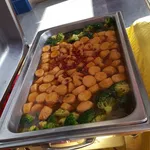 Golded Beancurd with Green Vegetable 时蔬酢炸豆腐