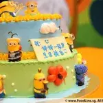 1x Minions Birthday Bash @$158 (Top Layer : Strawberry) (Bottom Layer : Vanilla) (Big Candles : 1) (Small Candles : 9)