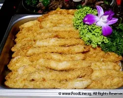 Breaded Fish Fillet with Tangy Mango Sauce | Customer Photo | Delizio Catering Pte Ltd