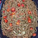 Braised E-Fu Noodle and Golden Mushroom