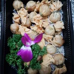 Golden Seafood Pocket with Oriental Dip