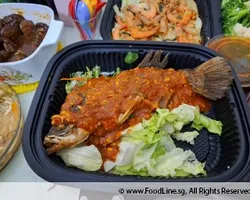 Ocean Of Wealth Sambal Chilli Crab Meat w Egg Flower Seabass (Whole Fish) | Customer Photo | ECreative Catering Pte Ltd