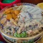 Triple Prosperity Mixed Platter (Fried Money Bag, Spring Roll, Thai Style Gui Fei Slice)
