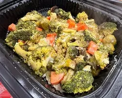 Roasted Brussels Sprouts & Garden Vegetables with Parmesan Crumble | Customer Photo | Stamford Catering