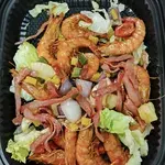 夏威夷香茅凤梨火腿炒虾 Hawaiian Lemongrass Prawns with Pineapple and Chicken Ham