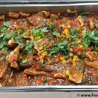 Click to see 自制豆瓣酱烤金目鲈片 Oven-baked Seabass Fillet with Homemade Bean Paste