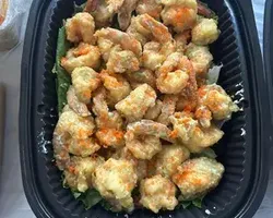 Wasabi Mayo Prawns w/ Ebiko (Deshell) 绿芥末蛋黄酱炸虾 | Customer Photo | Katong Catering