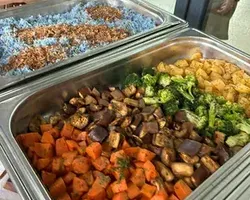 Roasted Rainbow Vegetable <br> cajun oil, roasted assorted vegetables at 250 degrees <br> vegan, contains allium | Customer Photo | Grain