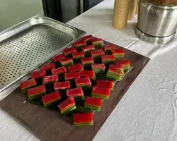 9 Layer Rainbow Kueh <br>  traditionally made at our top secret nyonya kichen <br> vegan | Customer Photo | Grain