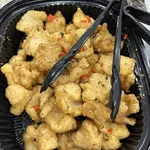 Salt and Pepper Fish with Mentaiko Sauce   (椒盐鱼配明太子酱)