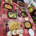 Fortune Platter (Golden Scallop, Braised Broccoli W Fortune Bag, Crispy Shrimp Prawn Ball, Vietnam Spring Roll & Baby Octopus) 金带子, 好运福袋烩西兰花, 鸿运荔枝虾球, 越南春卷, 小八爪鱼