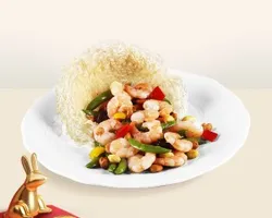 Stir-fried Tiger Prawn with Sweet Peas, Trio Pepper and Cashew Nuts | Customer Photo | BellyGood Caterer