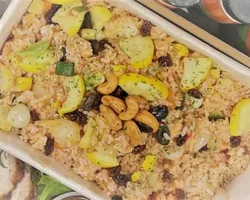 Garlic Butter Rice Pilaf with Cashews & Raisins (V) | Customer Photo | Delizio Catering Pte Ltd