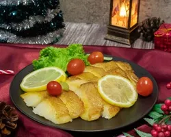 Baked Halibut with Dijon Mustard, Bright lemon, Sprinkled with Crispy Panko | Customer Photo | Delizio Catering Pte Ltd