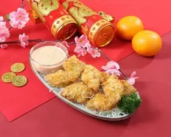 Seafood Croquette with Mentaiko Mayo Sauce 海鲜炸丸子美乃滋酱 | Customer Photo | ECreative Catering Pte Ltd