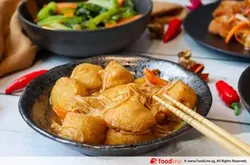 Enoki Mushroom braised Egg Tofu | Fong Fu Food Catering