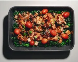 Chiba Outback Teriyaki Chicken <br> teriyaki chicken, shiitake mushrooms, spring onion, spinach | Customer Photo | Grain